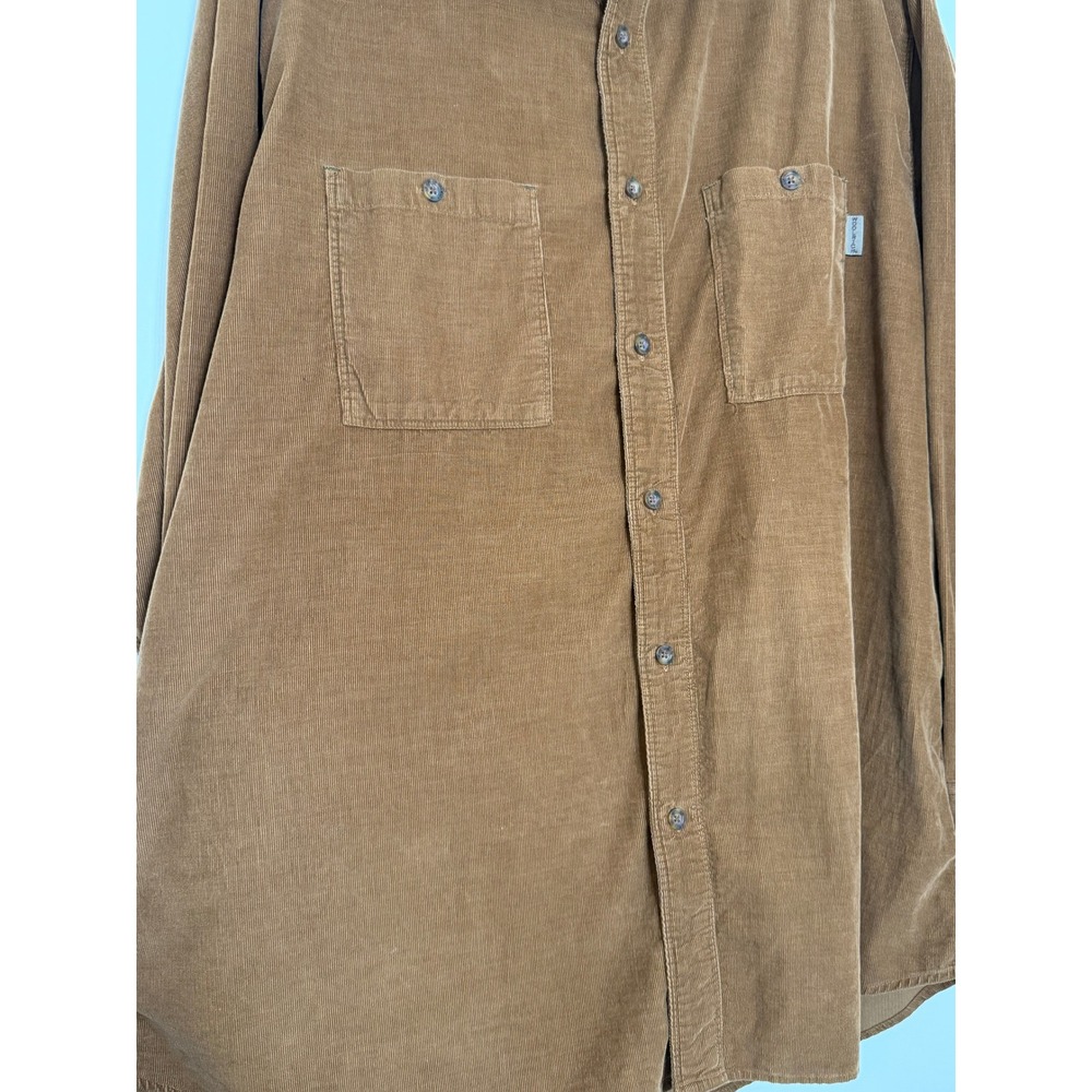 Woolrich Men's L Brown Corduroy Button Up Shirt Workwear - Picture 5 of 11